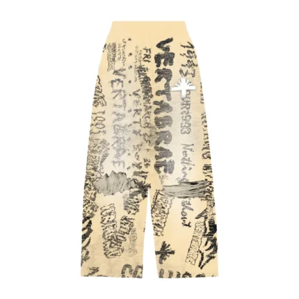 VERTABRAE- Ivory Graffiti SweatsPants | Fast & Free Shipping