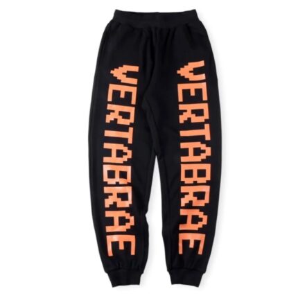 Vertabrae Black with Orange Double Sided Logo Vertebrae SweatsPant front view