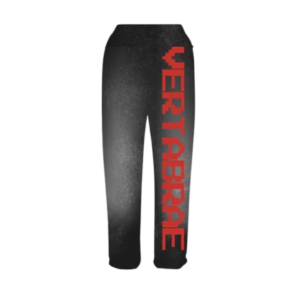 Vertabrae Black with Red Logo Vertebrae SweatsPant front view